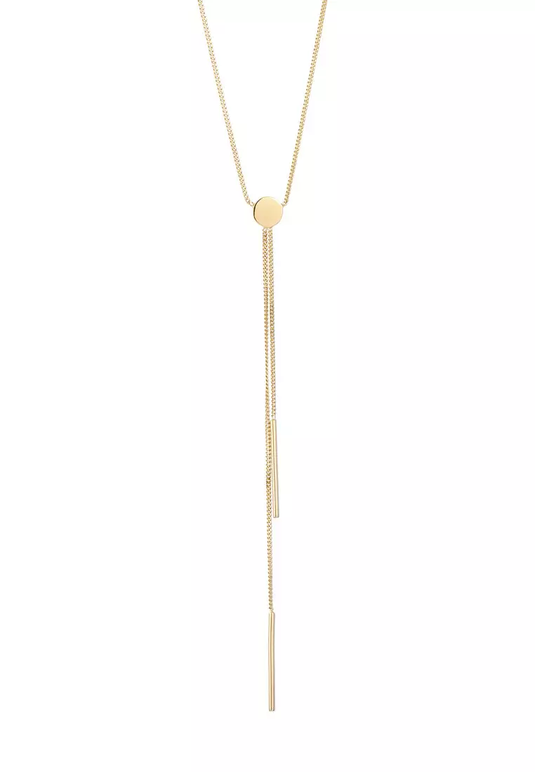 Kalung Perhiasan Perak 925 Wanita Y-Chain Gold Plated Embellished with Crystal by Swarovski®