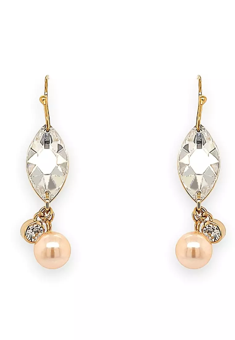 Buy Goessele Göessele: gold plating, rhinestone, faux pearl, enamel  (double-faced design) fish hook earrings V600830 2024 Online