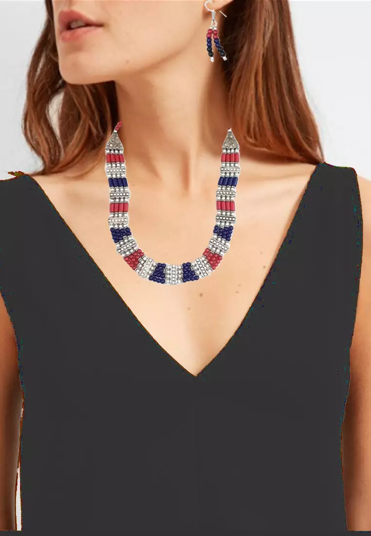 Isabella Necklace Set Kalung Wanita Silver