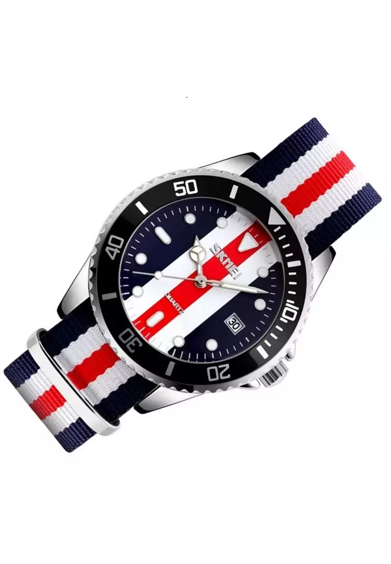 Jam Tangan Casual Analog Pria Waterproof 30m Strap Tali Material Kanvas YG77 ORIGINAL