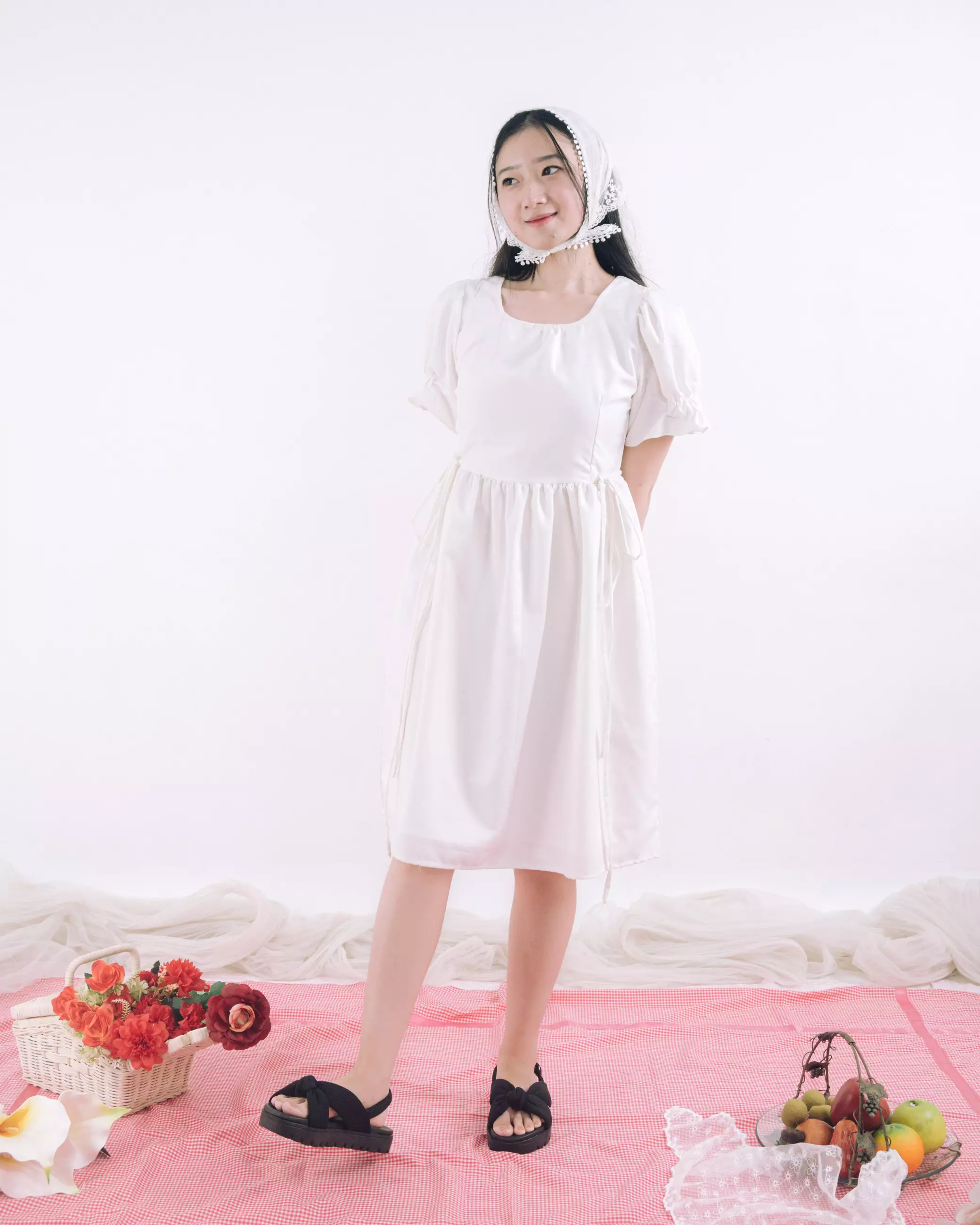 Karin Flat Sandal with Slingback in Black