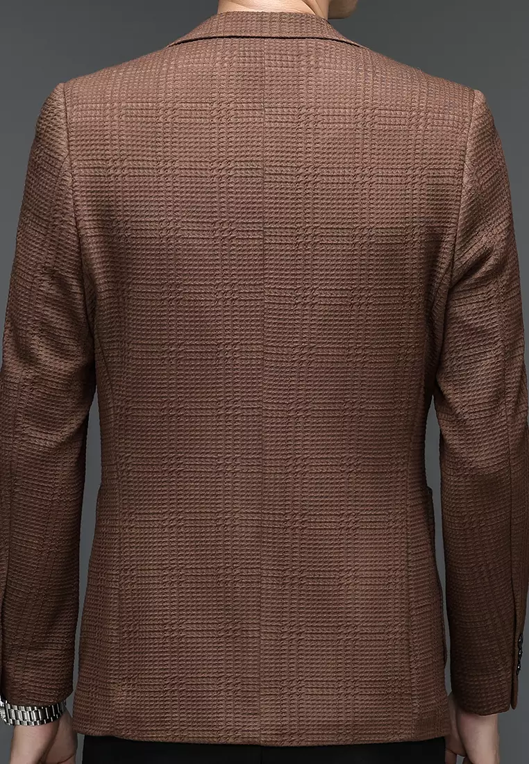 Embroidery Striped Wool Blazer 5836