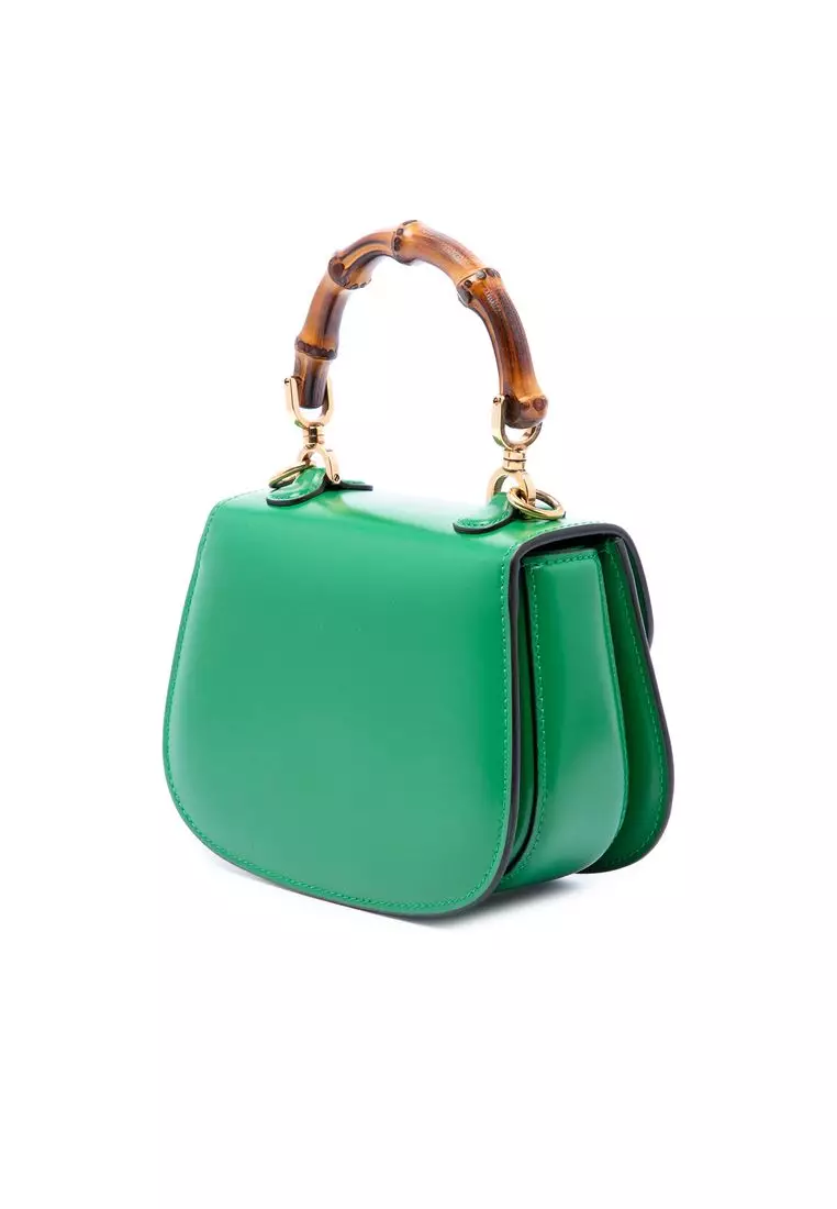 Pre-Loved Gucci Mini Calfskin 1947 Bamboo Top Handle Bag