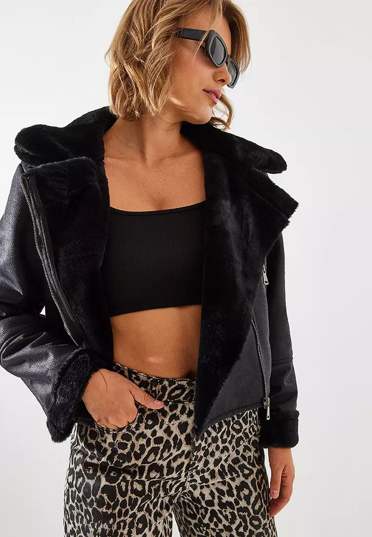 Women's Fur Laminated Leather Coat 2243 60101006