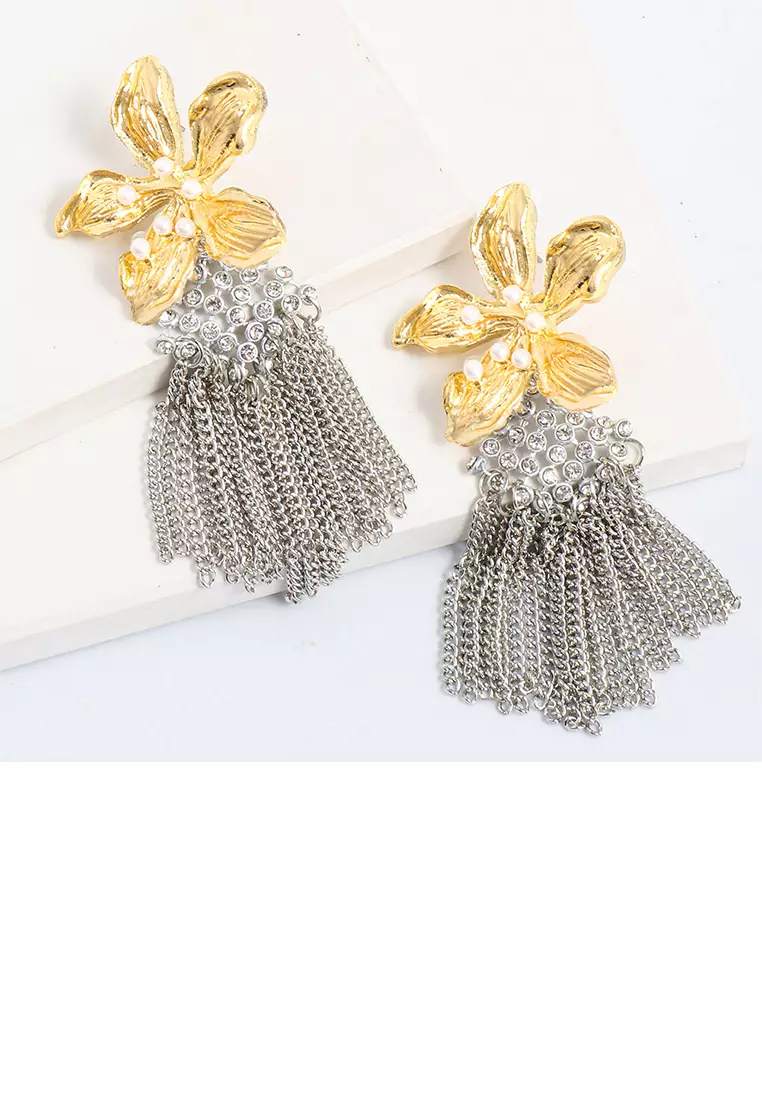 Gold tassel earrings online