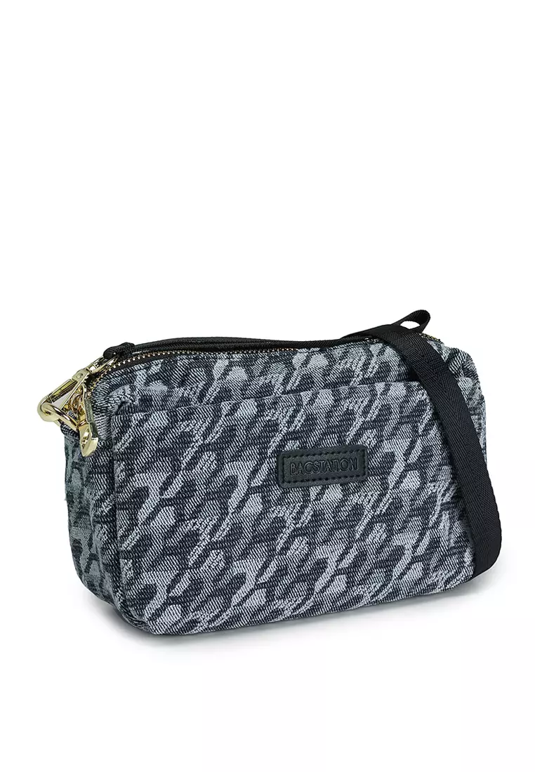 Denim Fabric Wristlet Pouch