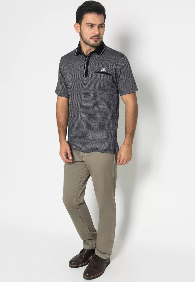 LGS - Kaos Polo - Warna Hitam - Motif Polos - Regular Fit - CTS.225.M2359.01.C