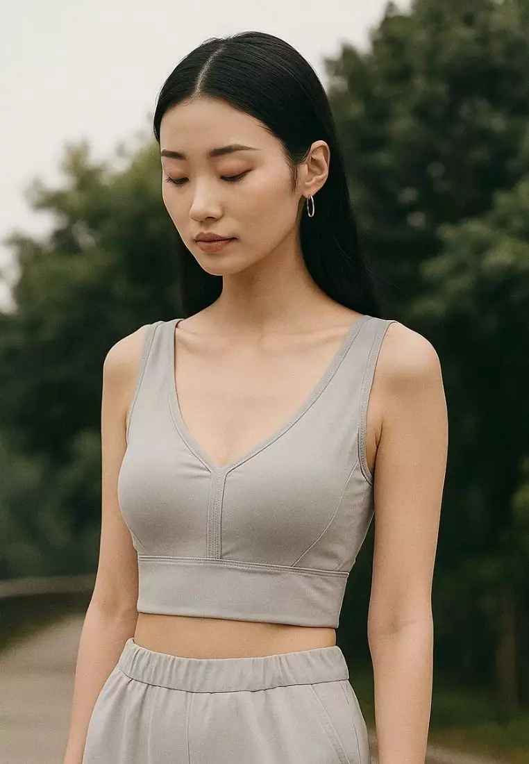 Premium Summer Seamless Plus Size Bralette Top in Grey