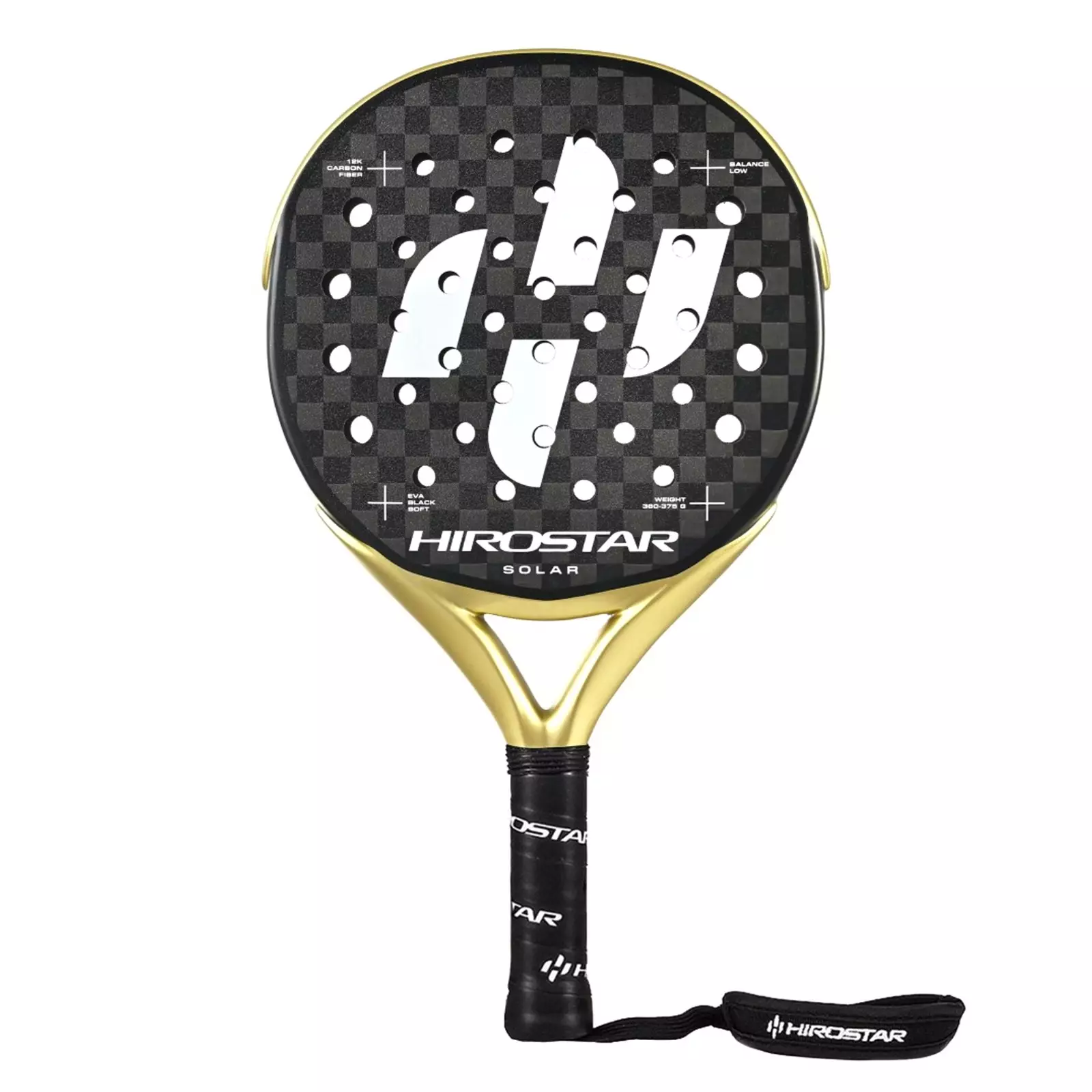 Raket Padel Hirostar Solar 2025 360-375g Black Gold