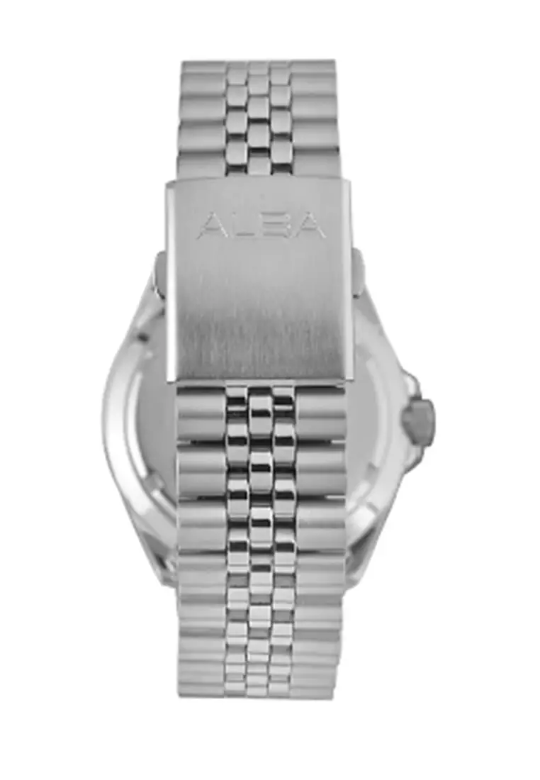 Jam Tangan Pria Alba Active Gravity AV3579 AV3579X1 Strap Stainless Steel Silver Color Men Green Gradient Dial Watch Original Garansi Resmi