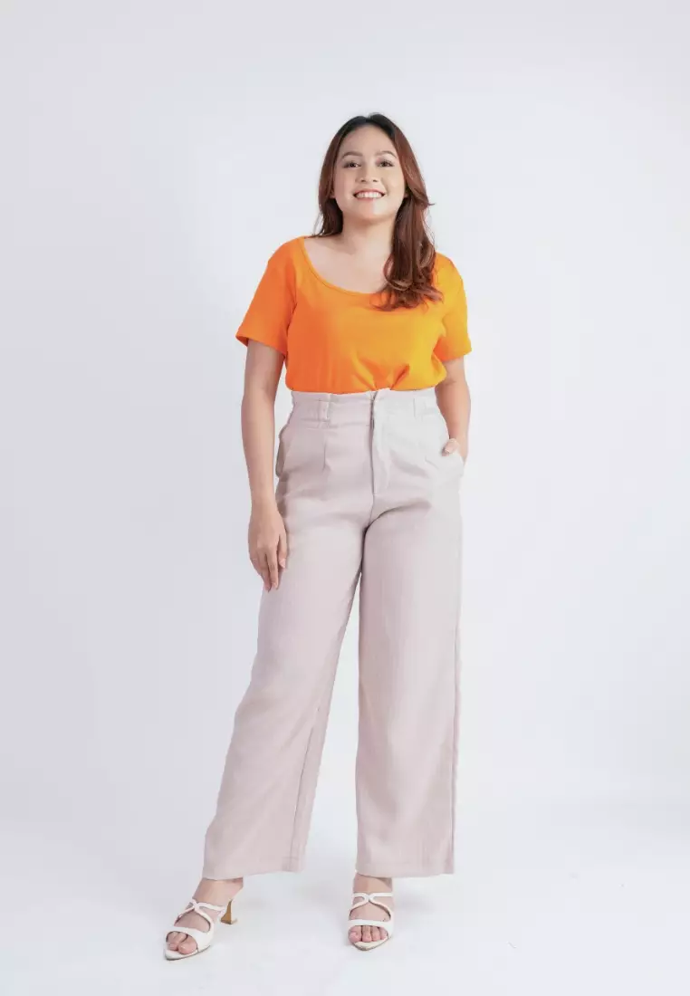 plus size rachel pants nude pink
