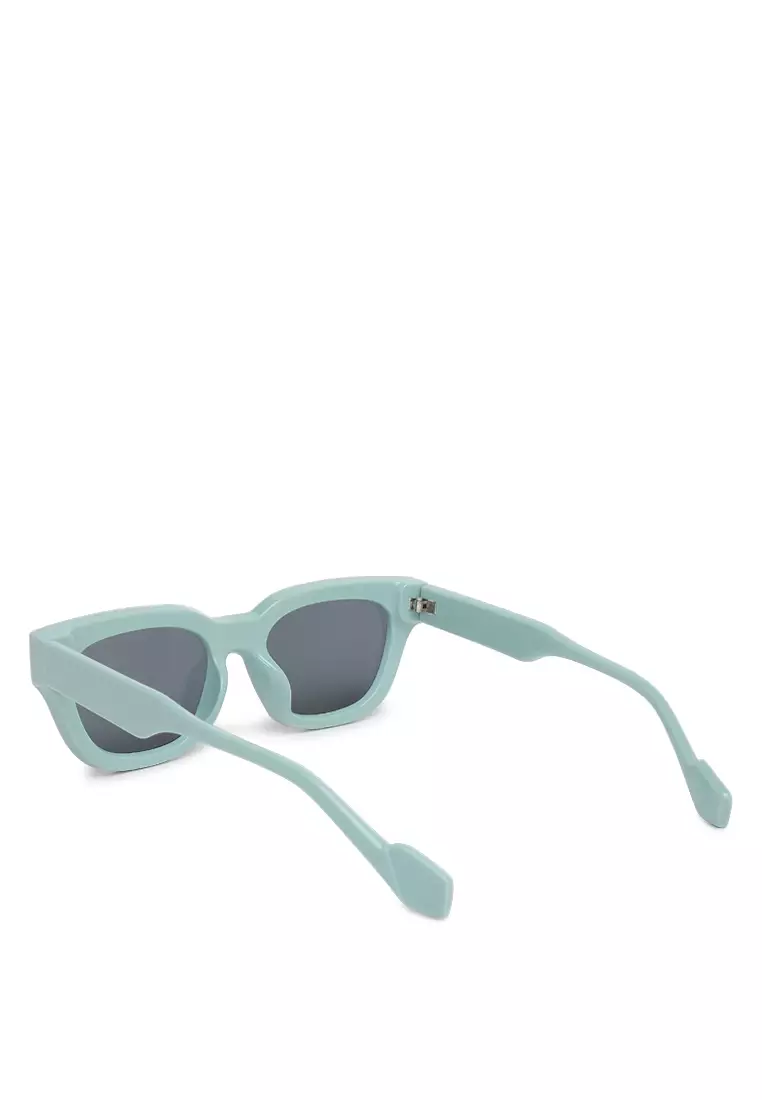 薄荷綠方形貓眼太陽眼鏡