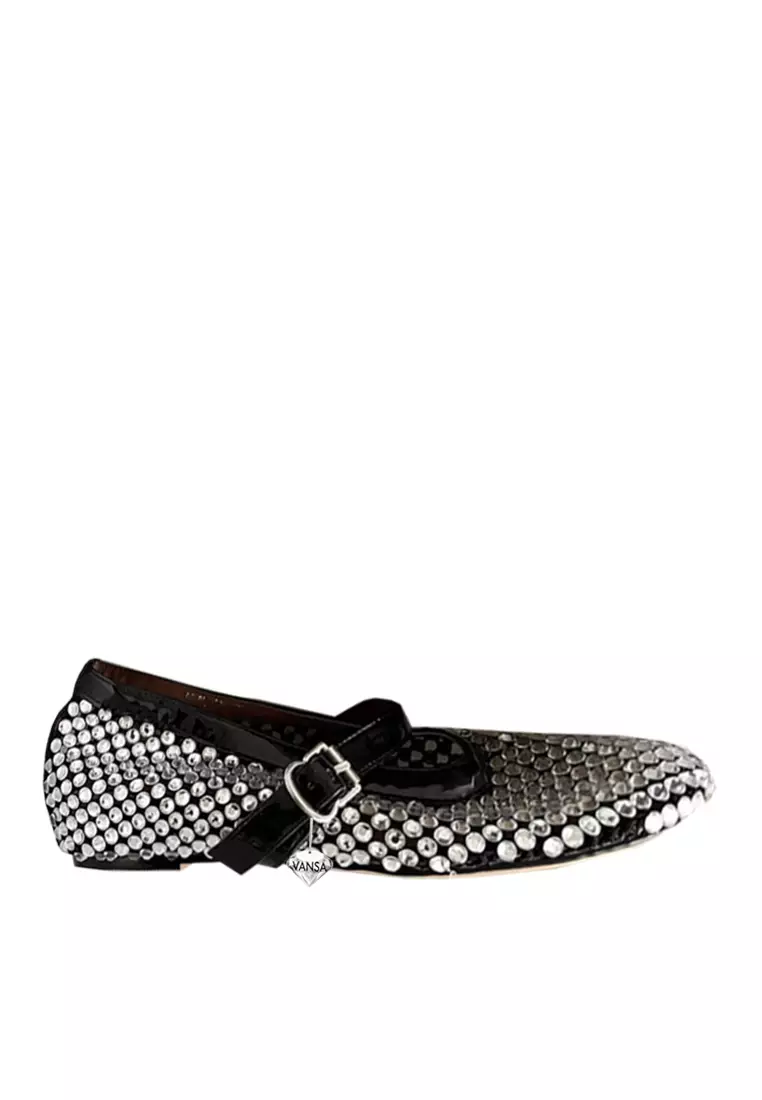 Discount on Twenty Eight Shoes  shoes - SKU: VANSA Diamond Imitation Cut-Out Raised Flat Sandals VSW-S-3485