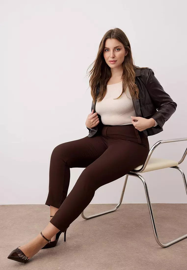 Plus Size Cigarette Trousers