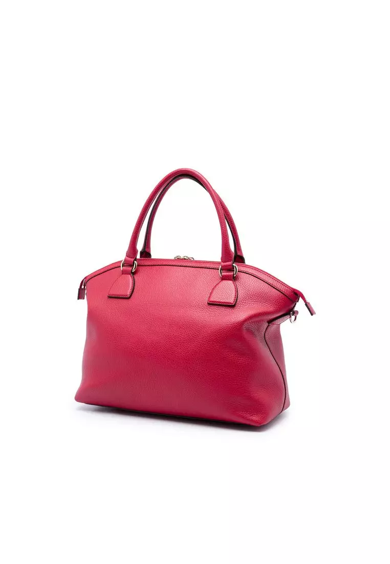 Pre-Loved Gucci Large Dollar Calfskin Gg Charm Dome Satchel