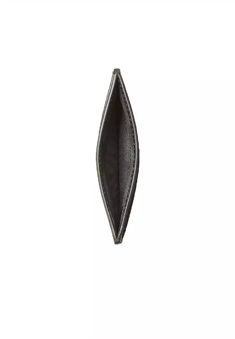 Signature Spade Flower Small Slim Card Holder Black KI371