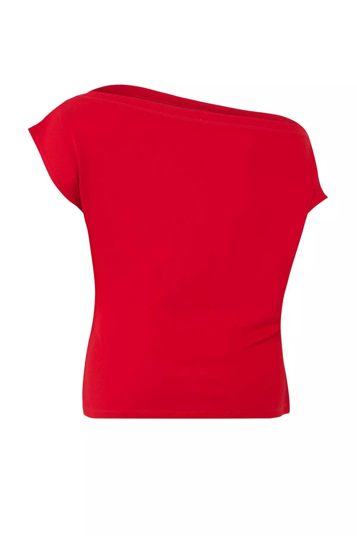 Red Crepe Knitted Plus Size Blouse