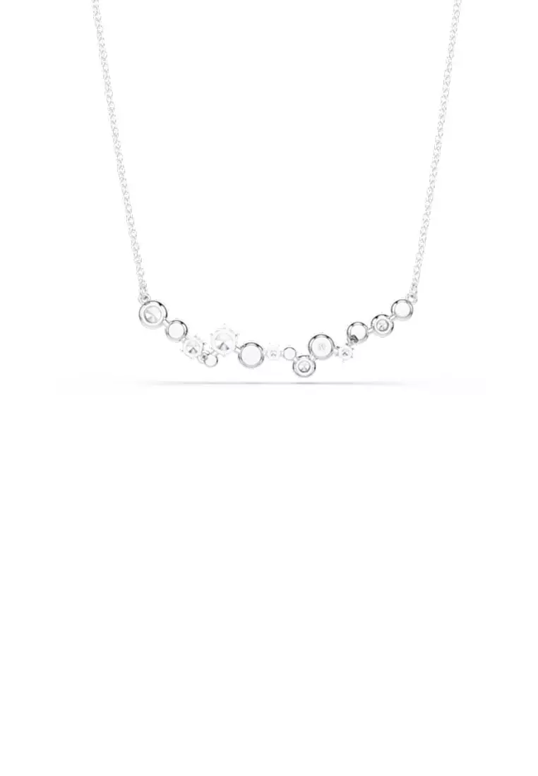 Constella Necklace, Mixed Cuts, White, Rhodium Plated