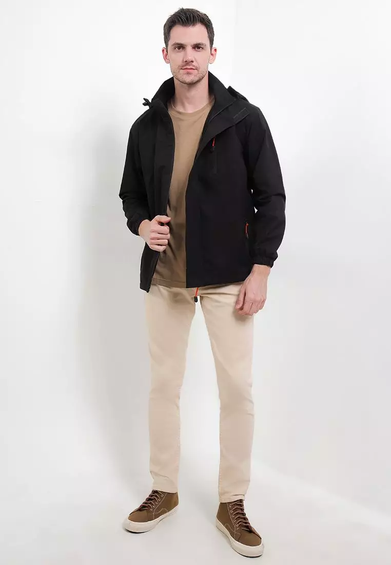 GRAHANGGRA Jaket Waterproof Vasili Hoodie Bisa Dilepas Pasang - Black