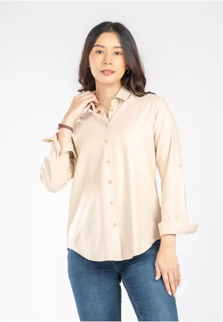 C2 Isotta Khaki Kemeja Casual Wanita