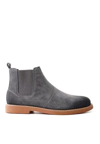 Twenty Eight Shoes grey VANSA  Vintage Leather Elastic Boots  VSM-B1703067 35B48SH8BB629EGS_1