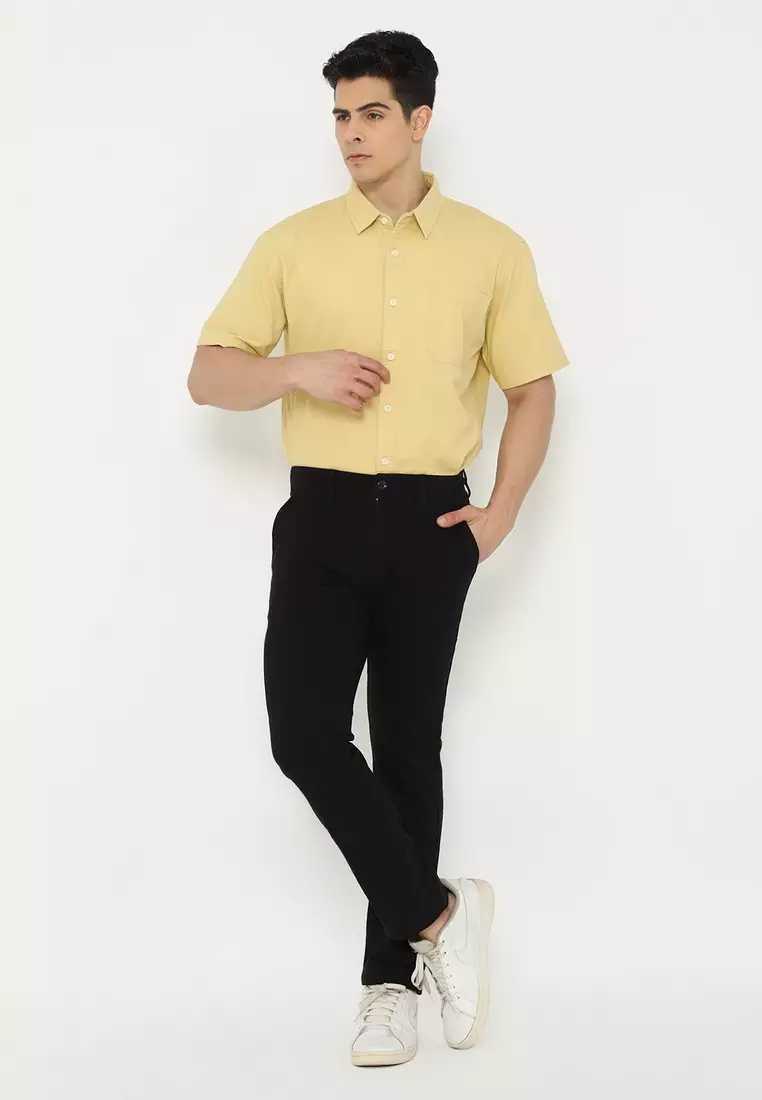 POLICE Celana Chino Panjang Cotton Premium Regular Fit Pria