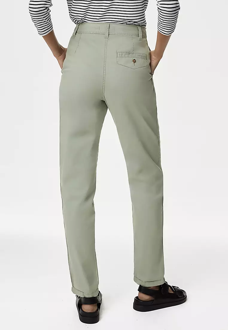 Cotton Rich Tea Dyed Slim Fit Chinos