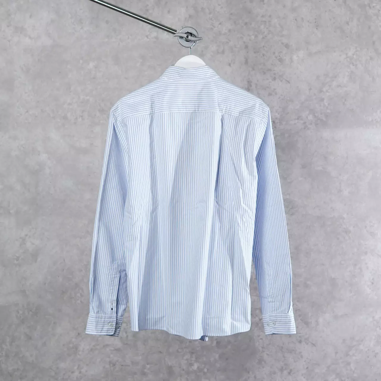 Kemeja HUGO BOSS ROAN STRIPE TEXT POCKET BLUE WHITE LONG SHIRT 100% ORIGINAL