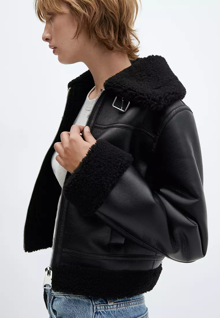 Fur biker jacket cheap
