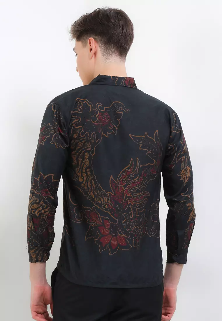 Baskoro Kemeja Batik Exclusive Premium Pria Casual Modern Lengan Panjang