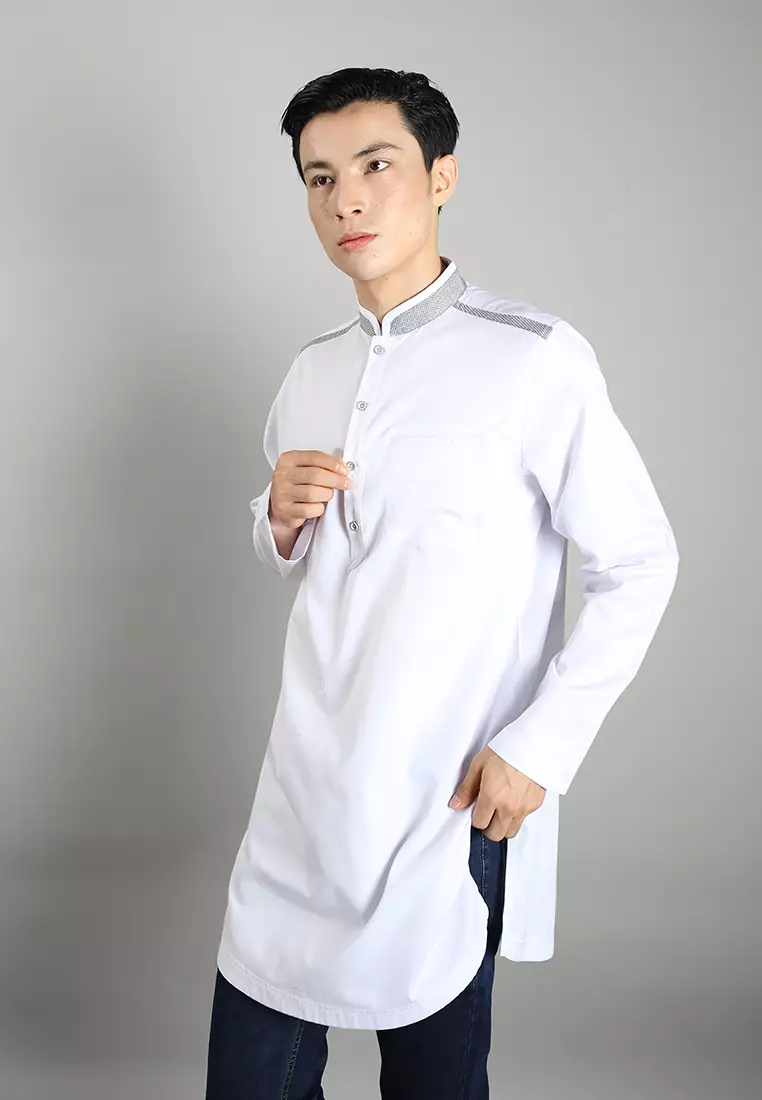 LGS - Baju Koko Kurta - Lengan Panjang - Regular Fit - Putih - CSH.285.S1140K.377.C-L/S