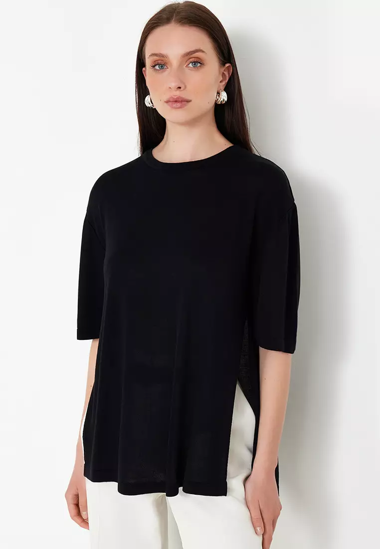 Buy Trendyol Viscose Slit Top 2025 Online ZALORA