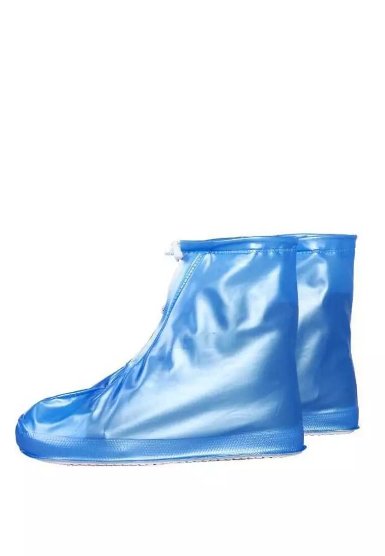 Bells Cover Hujan Sepatu Waterproof Matte Color Size L Desain Elegan Material Rubber ORIGINAL - Blue