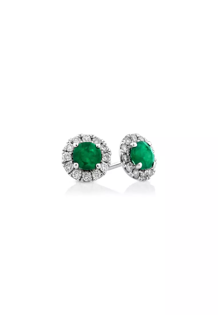 Raw emerald deals stud earrings