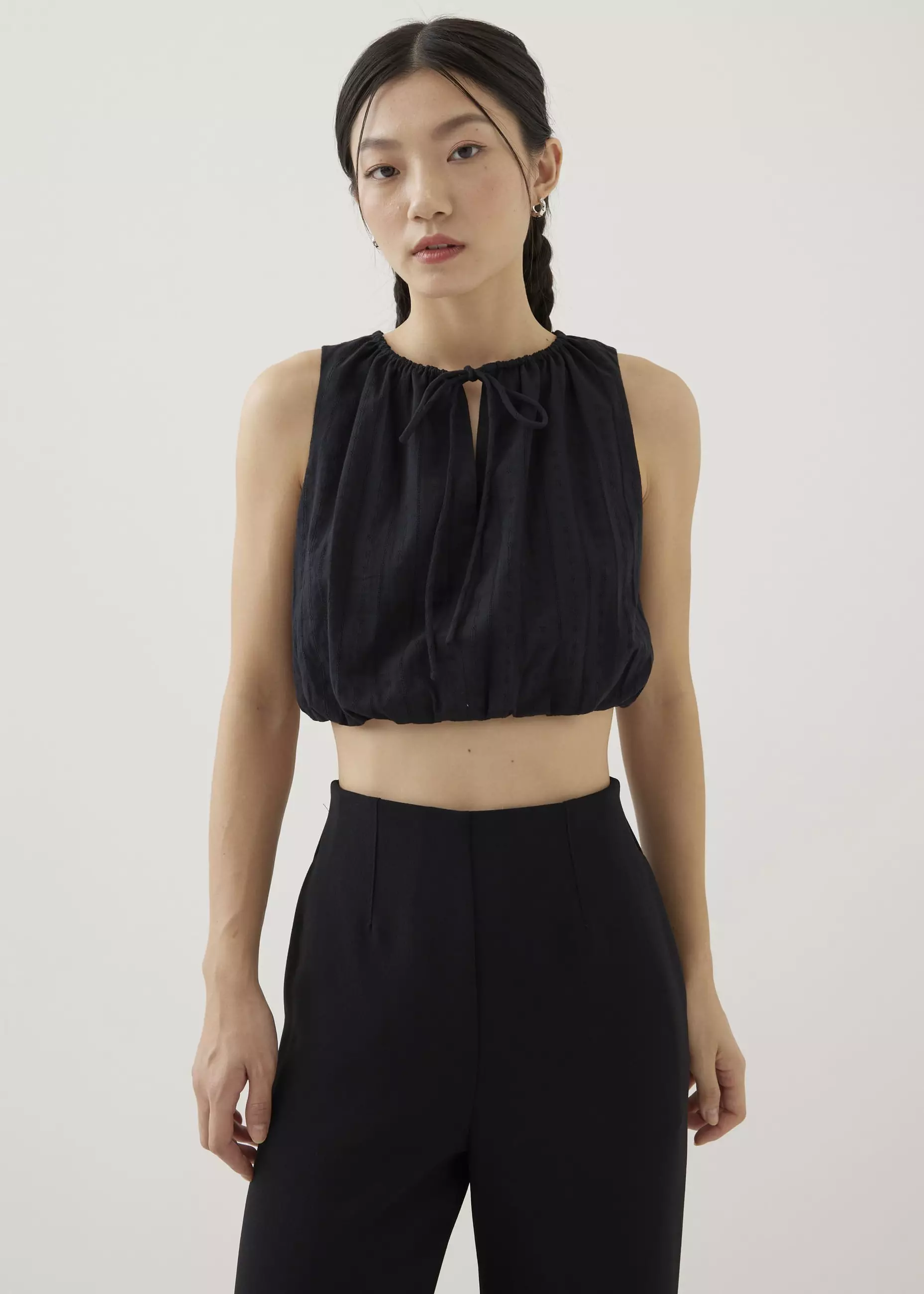 Atasan Wanita - Suzanne Elastic Cotton Crop Top