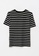 LC WAIKIKI black Crew Neck Striped Short Sleeve Women's T-Shirt FB8AEAA448EA50GS_7