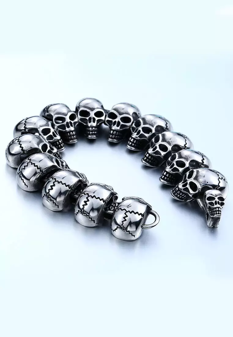 Buy LYCKA JSC19317.5cm Skull Chain Bracelet Online ZALORA Malaysia