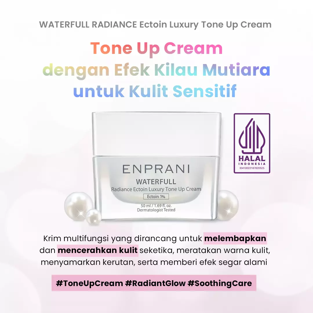 Holika Holika ENPRANI Waterfull Radiance Ectoin Luxury Tone Up Cream | Brightening Moisturizer