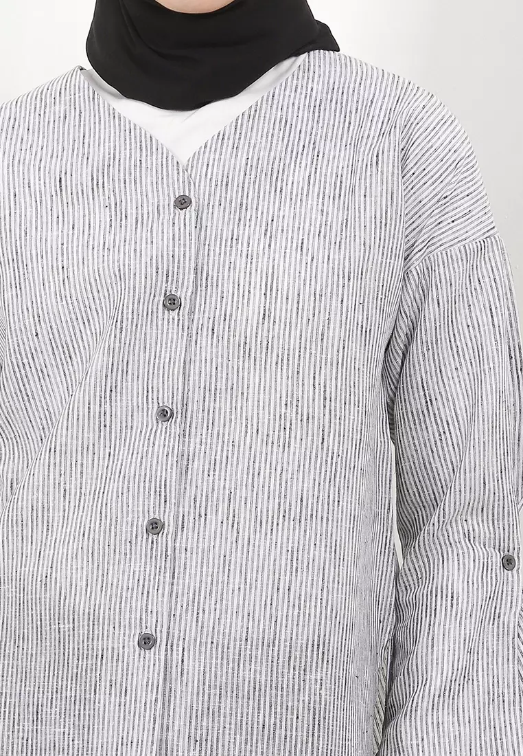 Jenni Blouse In Black Stripes