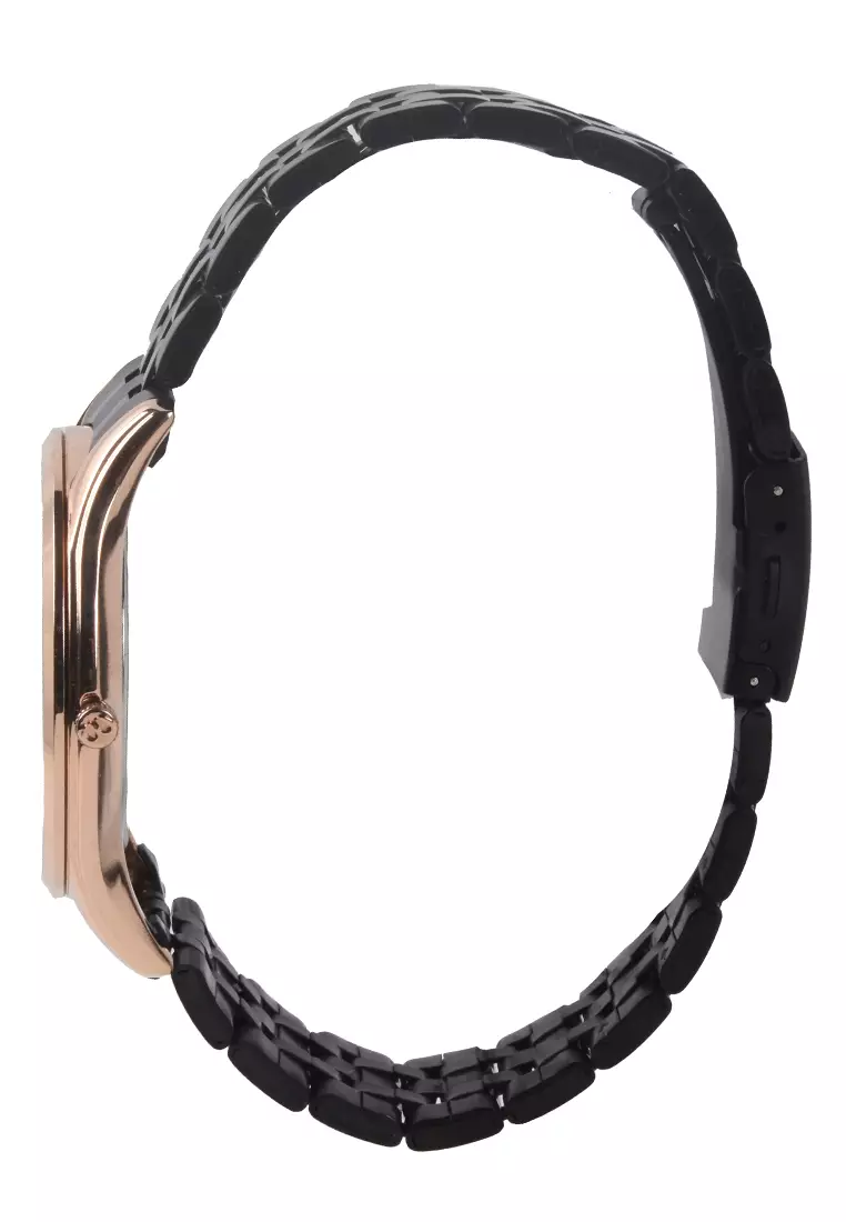 Mirage - Jam Tangan Analog Pria - Rosegold - Black Stainless Steel Bracelet - 8544M-E