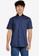 FIDELIO navy Microprinted Short Sleeves Shirt B07DAAA71A6CEBGS_1