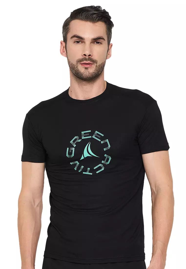 Premium Black Men's Eco-Stretch Bamboo Training T-Shirt