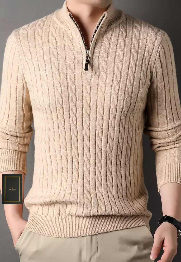 Stand Collar Knitted Sweater BD8511