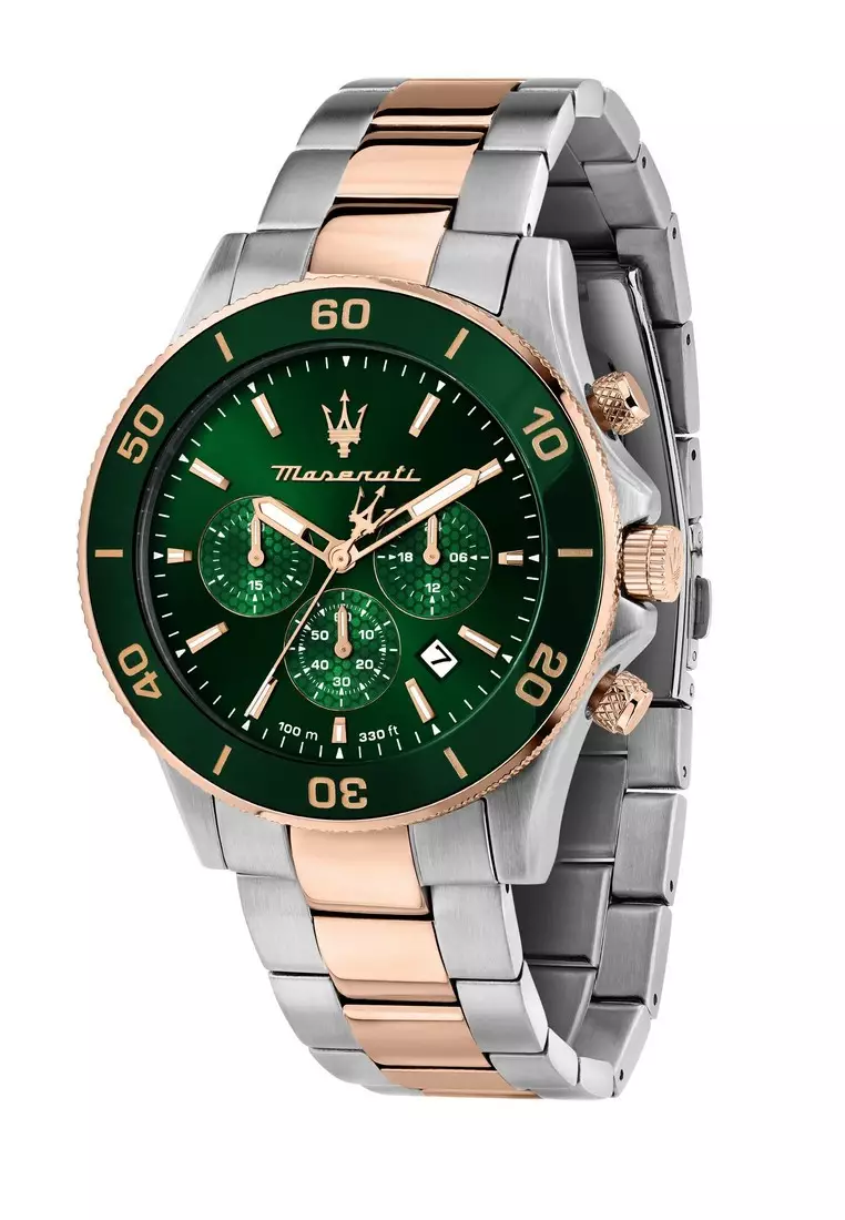 【2 Years Warranty】Maserati Competizione 43mm Men's Quartz Watch Luminous Dial Hands R8873600004 Japan Movement