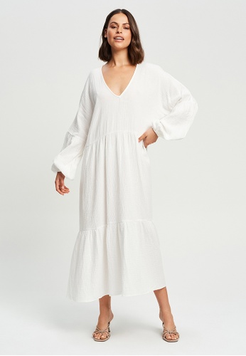 The Fated white Zammy Midi Dress A8654AAA95A58BGS_1