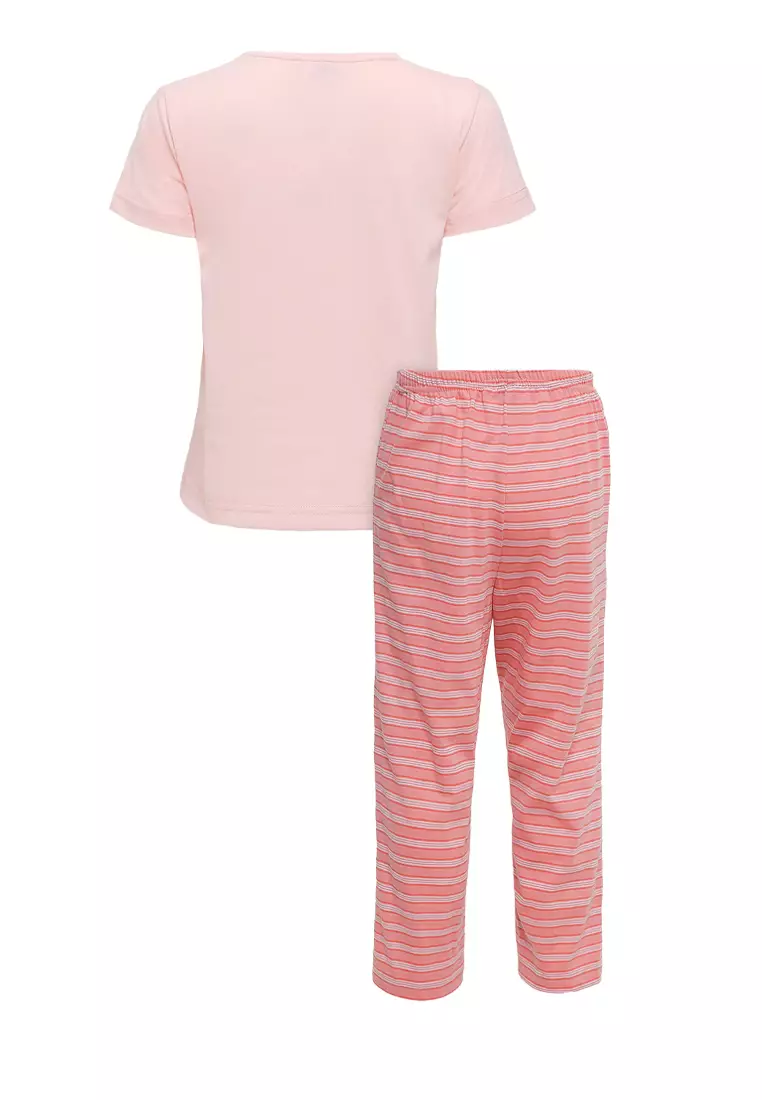 Pyjama Pijama Baju Tidur Kids Children Anak Cewek Baju Lengan Pendek Celana Panjang Sleepwear
