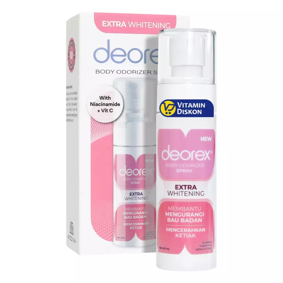 DEOREX BODY ODORIZER SPRAY EXTRA WHITENING 60ML