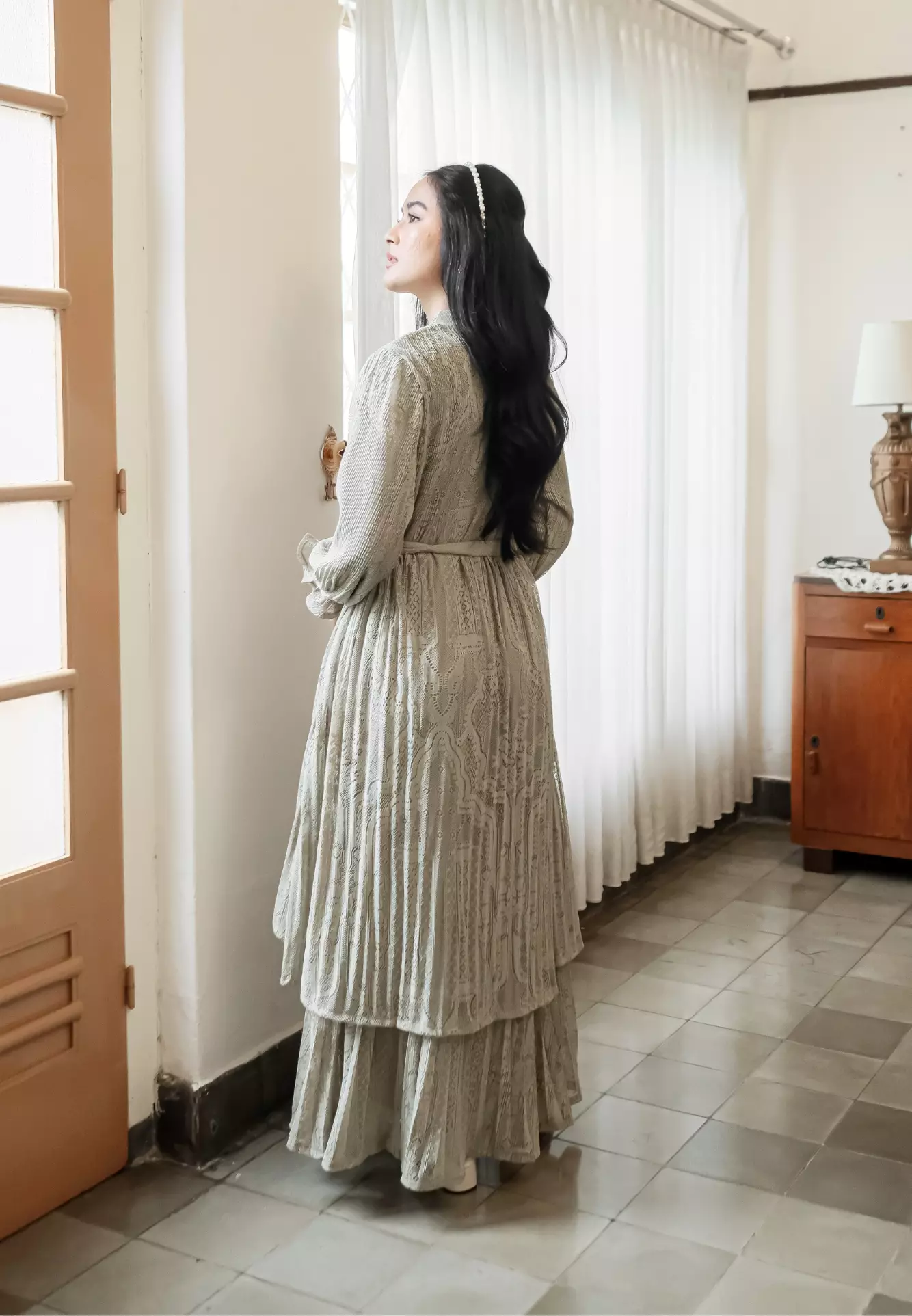 Lysandra Dress - Dusty Sage