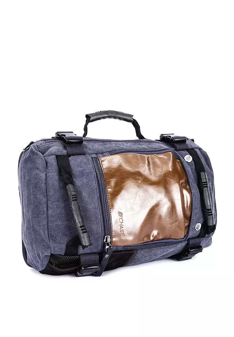 Duffle bag with outlet laptop sleeve
