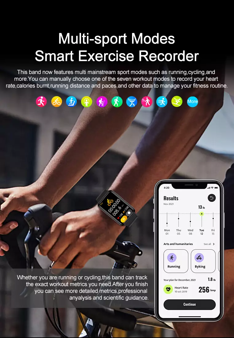 SmartBand C6Plus SmartWatch Layar Terang 1.47'' Bluetooth Multi-Sport Fitness Tracker Jam Pintar black